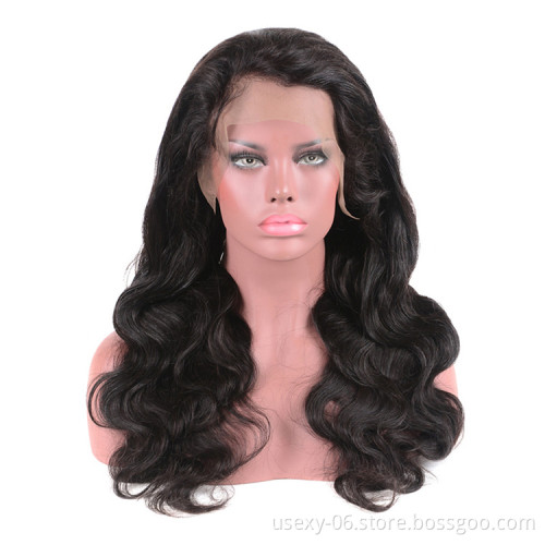 Gold Supplier 100% Brazilian Human Hair Wholesale Price Front Swiss Lace body Wave Wig